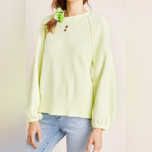 ANTHROPOLOGIE Emily Puff-Sleeved Sweater, Size XS - Picture 1 of 14